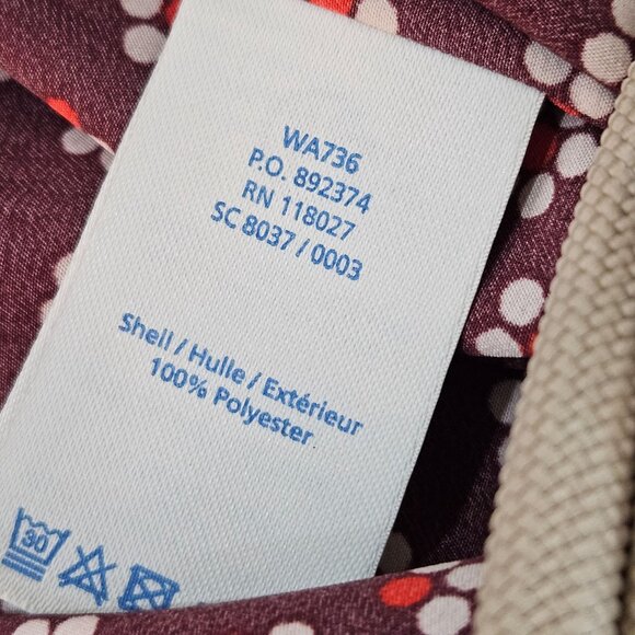 Boden Polly Peasant Blouse Size 8 Burgundy Floral Boho Tie - Picture 7 of 10